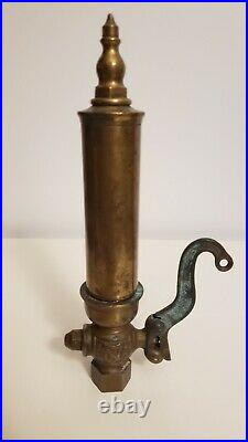 Antique brass single chime whistle valve steam air bell locomotive