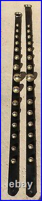 Antique brass sleigh bells -15 gradated Bells leather strap with buckles