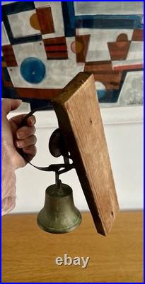 Antique c1890 Victorian Brass Servants Butler Bell Shop Door Bell Lovely Sound