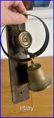 Antique c1890 Victorian Brass Servants Butler Bell Shop Door Bell Lovely Sound