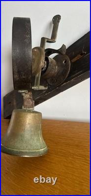 Antique c1890 Victorian Brass Servants Butler Bell Shop Door Bell Lovely Sound