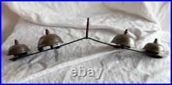 Antique cast iron metal & brass carriage sleigh bell