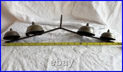 Antique cast iron metal & brass carriage sleigh bell