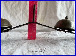 Antique cast iron metal & brass carriage sleigh bell