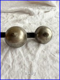 Antique cast iron metal & brass carriage sleigh bell