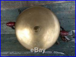 Antique fire house fighting rope pull 15 brass alarm bell mid 19thc c1860