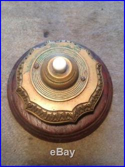 Antique front door bell press. Neo gothic Edwardian. Brass