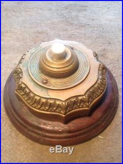 Antique front door bell press. Neo gothic Edwardian. Brass