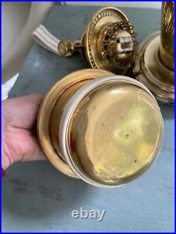 Antique large brass oil lamp Elephant handles and HInks no2 burner toggle bell