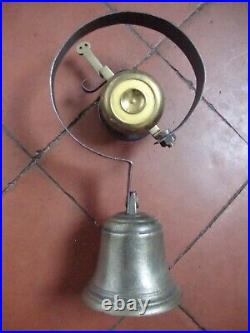 Antique restored brass and iron servants bell