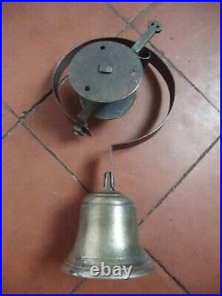 Antique restored brass and iron servants bell