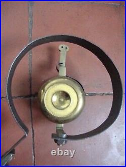 Antique restored brass and iron servants bell