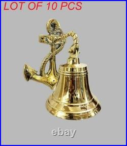 Antique solid brass 6 anchor ship ring bell home outdoor indoor wall hanging