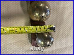 Antique solid brass sleigh bells on 16 Red Leather Harness strap