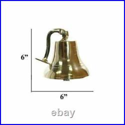 Antique style nautical brass ship bell wall hanging home indoor outdoor dec