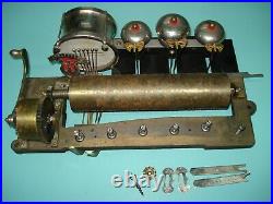 Antique swiss Butterfly bells & drums Brass Music box Cylinder RESTORATION PARTS