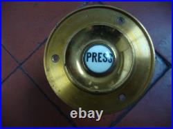 Antique unused original Victorian brass door bell press tested and working well