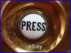 Antique unused original Victorian brass door bell press tested and working well