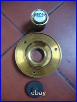 Antique unused original Victorian brass door bell press tested and working well