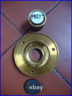 Antique unused original Victorian brass door bell press tested and working well