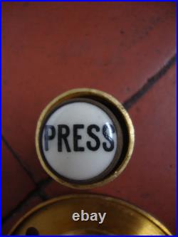 Antique unused original Victorian brass door bell press tested and working well