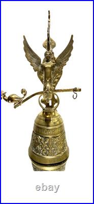 Art Nouveau 17 Century Antique Brass Monastery Bell Wall Mount Door Bell