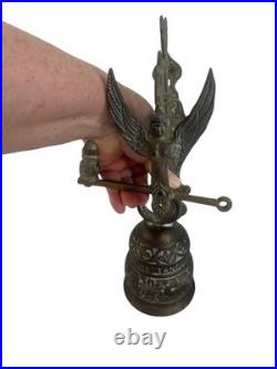 Art Nouveau 17 Century Antique Brass Monastery Bell Wall Mount Door Bell