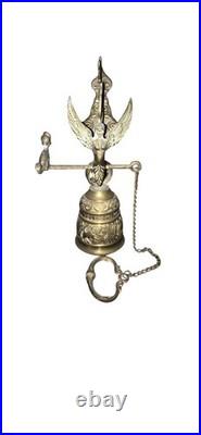 Art Nouveau 17 Century Antique Brass Monastery Bell Wall Mount Door Bell