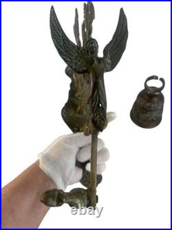 Art Nouveau 17 Century Antique Brass Monastery Bell Wall Mount Door Bell