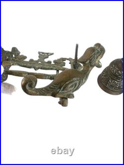 Art Nouveau 17 Century Antique Brass Monastery Bell Wall Mount Door Bell