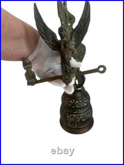 Art Nouveau 17 Century Antique Brass Monastery Bell Wall Mount Door Bell