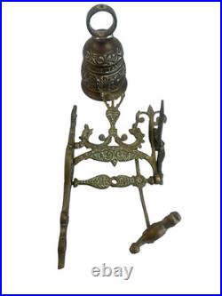 Art Nouveau 17 Century Antique Brass Monastery Bell Wall Mount Door Bell