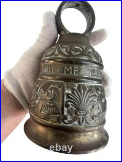 Art Nouveau 17 Century Antique Brass Monastery Bell Wall Mount Door Bell