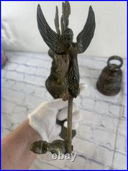 Art Nouveau 17 Century Antique Brass Monastery Bell Wall Mount Door Bell