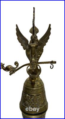 Art Nouveau 17 Century Antique Brass Monastery Bell Wall Mount Door Bell