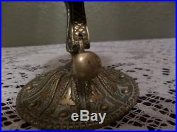 Art Nouveau Brass Hotel/shop Counter Bell With Enamel Top