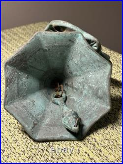 Art Nouveau Bronze Doorbell c1900 Verdigris Architectural Salvage Clapper Video
