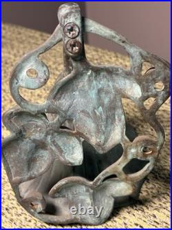 Art Nouveau Bronze Doorbell c1900 Verdigris Architectural Salvage Clapper Video
