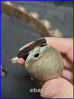 Authentic 20 Antique Horse Santa Sleigh Bells Great Patina Christmas PLEASE READ
