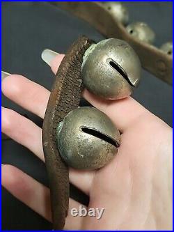 Authentic 20 Antique Horse Santa Sleigh Bells Great Patina Christmas PLEASE READ