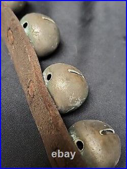 Authentic 20 Antique Horse Santa Sleigh Bells Great Patina Christmas PLEASE READ