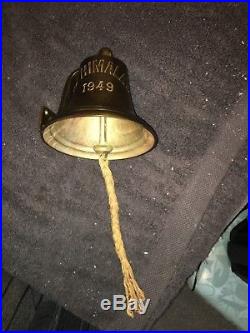 Authentic Antique 1949 S. S. Himalaya Brass Nautical Ships Bell WithOriginal Rope