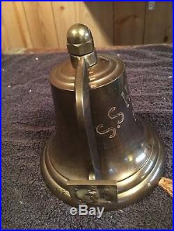 Authentic Antique 1949 S. S. Himalaya Brass Nautical Ships Bell WithOriginal Rope