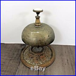 Authentic Antique Hotel Counter Top Service Brass Desk Call Bell 1870's Working