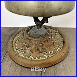 Authentic Antique Hotel Counter Top Service Brass Desk Call Bell 1870's Working