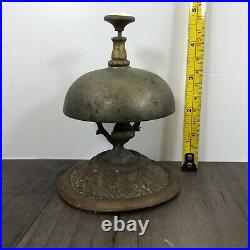 Authentic Antique Hotel Counter Top Service Brass Desk Call Bell 1870's Working