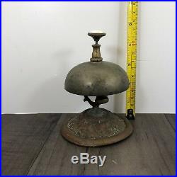 Authentic Antique Hotel Counter Top Service Brass Desk Call Bell 1870's Working