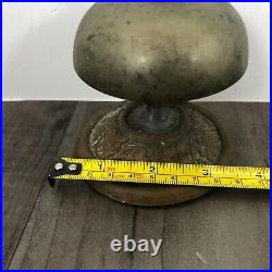 Authentic Antique Hotel Counter Top Service Brass Desk Call Bell 1870's Working
