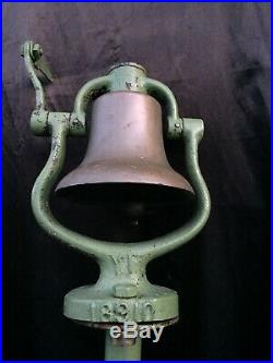 Authentic Antique Solid Brass Locomotive Conductors Bell Nice Condition Working