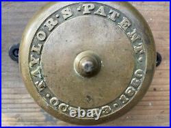 Authentic Antique Victorian Mechanical Door Bell Taylors Patent 1860 Excellent